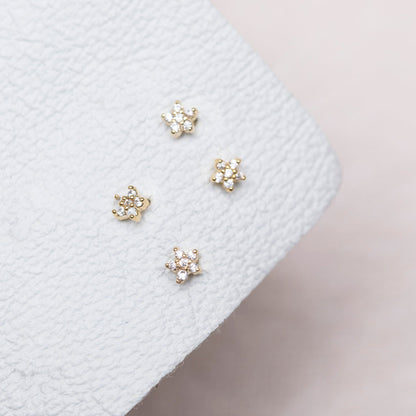 18k Gold Plated Ear Studs Teeny Tiny Star Studs