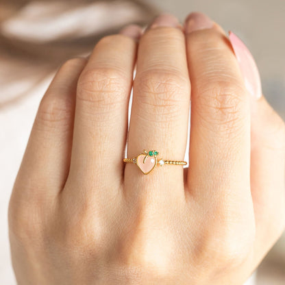 18k Gold Plated Exquisite Ring Perfect Peach Ring