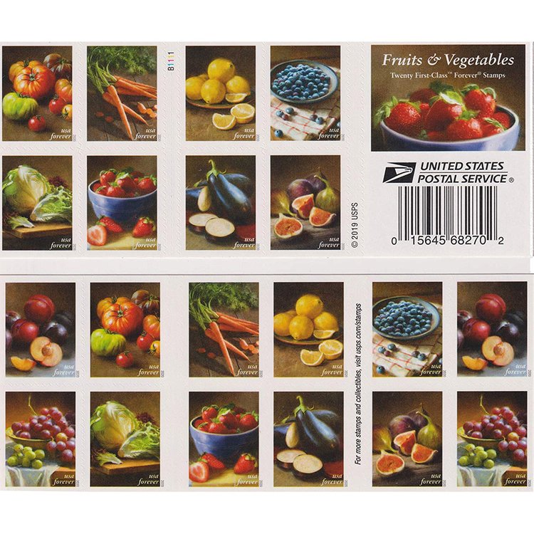 (2020) USPS Fruits & Vegetables Forever Stamps