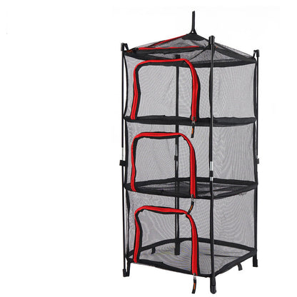 Outdoor Camping Drying Grid Folding Four-layer Storage Basket