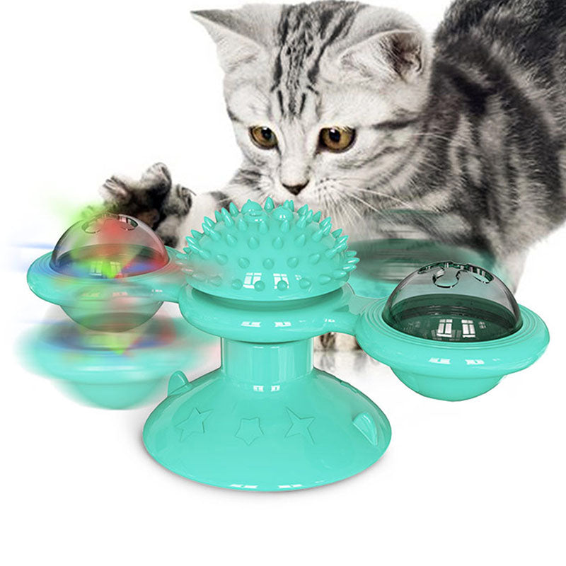 Pet Toy Cat Windmill Toy With Tooth Cleaner