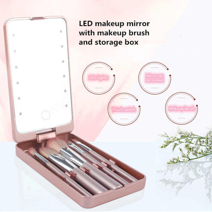 Portable LED Makeup Mirror Storage Box