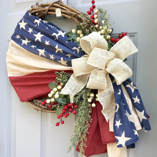 Patriotic Floral Grapevine Wreath (Design in the Indiana)
