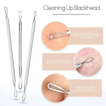 6 Pcs Blackhead Remover Comedone Extractor Tool Acne Removal Tool