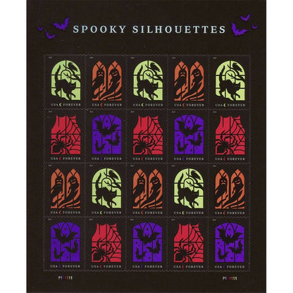 (2019) USPS Spooky Silhouettes Framed Forever Stamps