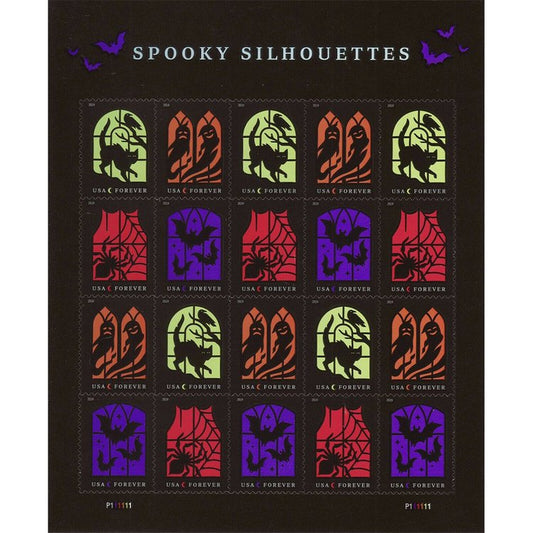 (2019) USPS Spooky Silhouettes Framed Forever Stamps