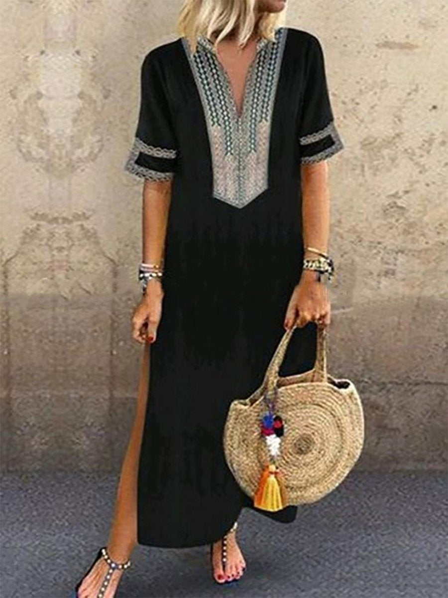 Women's Casual Dress Printed Loose Maxi Dress