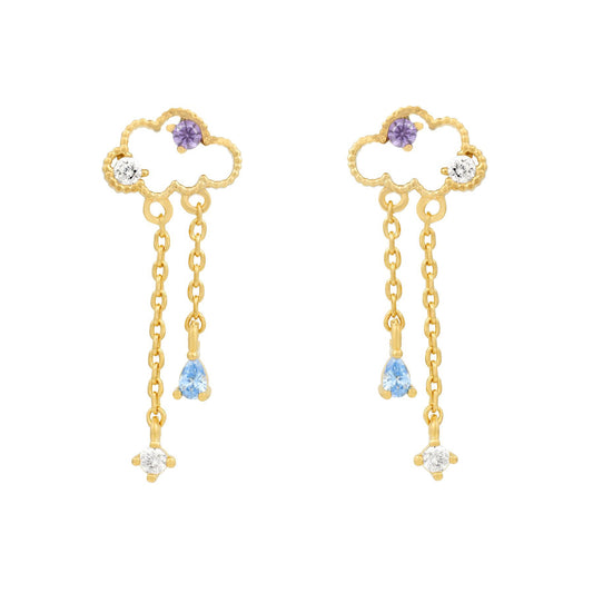 18k Gold Plated Earrings Reigning Clouds Dangle Earrings