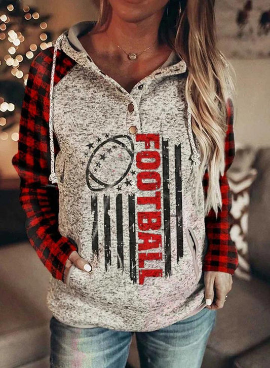 Women's Football Plaid Sweatshirt