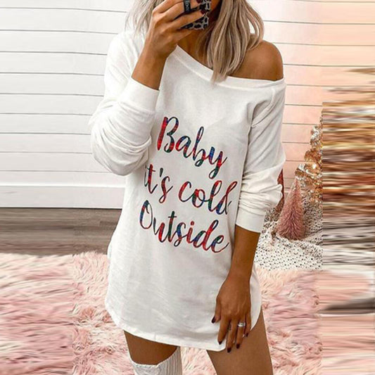 Baby It's Cold Outside Mini Dress Women's Casual Dress