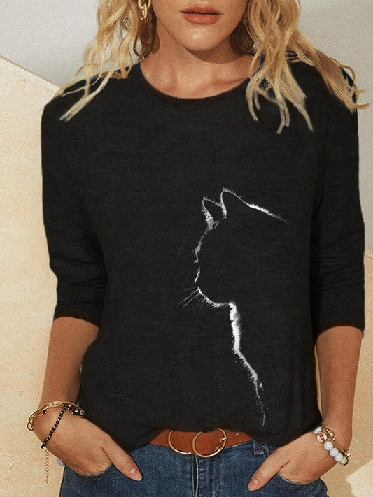 Cat Printed Tee Women's T-Shirt