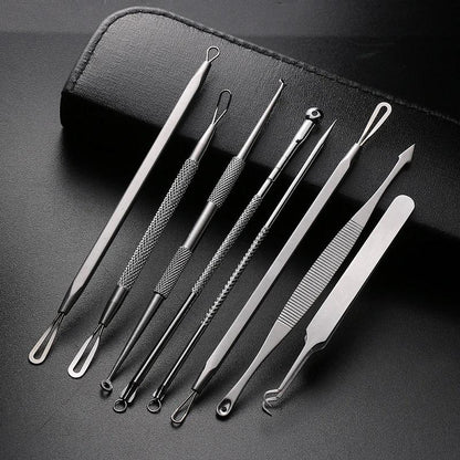 8 Pcs Blackhead Pimple Comedone Extractor Tool Acne Removal Kit