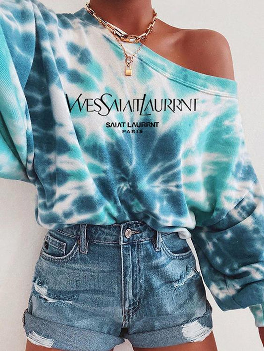 Saint Laurent Tie Dye Sweatshirt Long Sleeves Shirt