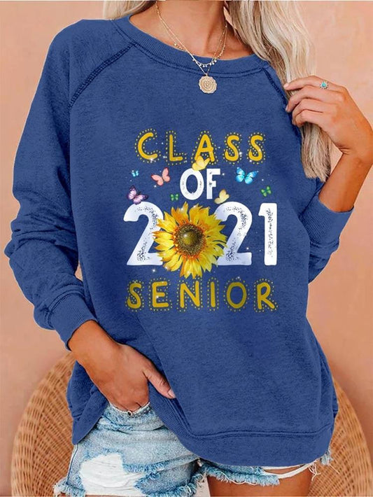 Class Of 2021 Senior Sweatshirt Women Long Sleeve Shirt