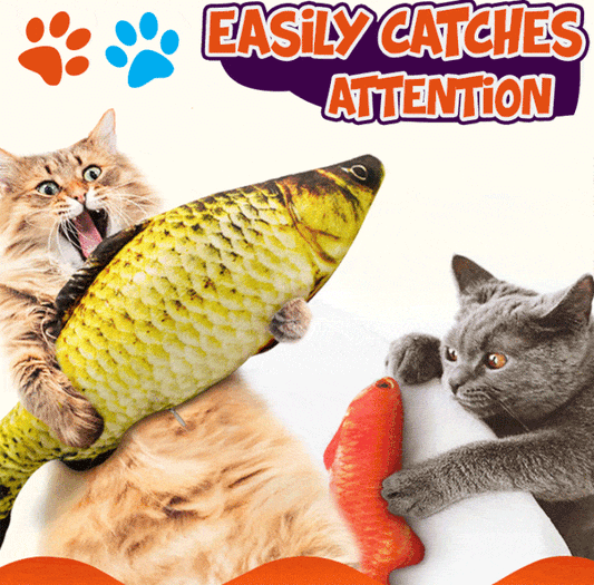 Pet Cat Favor Fish Toys Cute Shape Chewing Toy Simulation Plush Stuffed