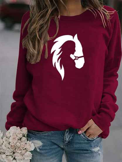 Women's Equestrian Printed Sweatshirt