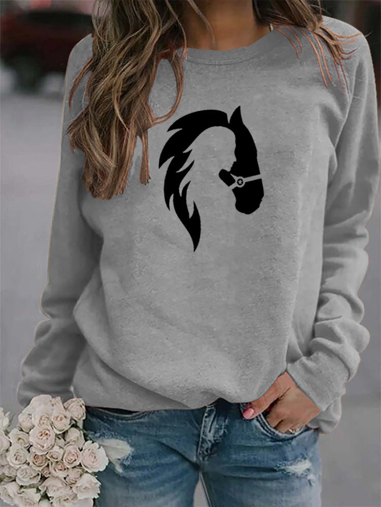 Women's Equestrian Printed Sweatshirt