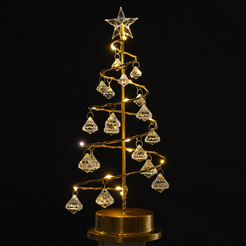 LED Decorative Night Light Crystal Diamond Christmas Tree Light