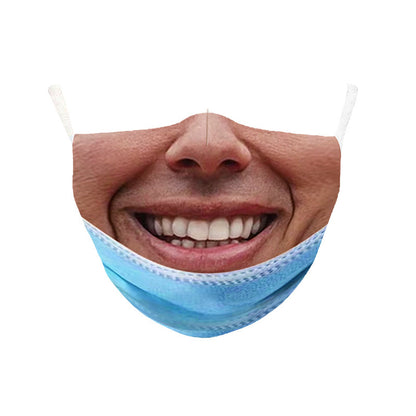 Halloween Simulation Face Mask Funny Printing Party Mask