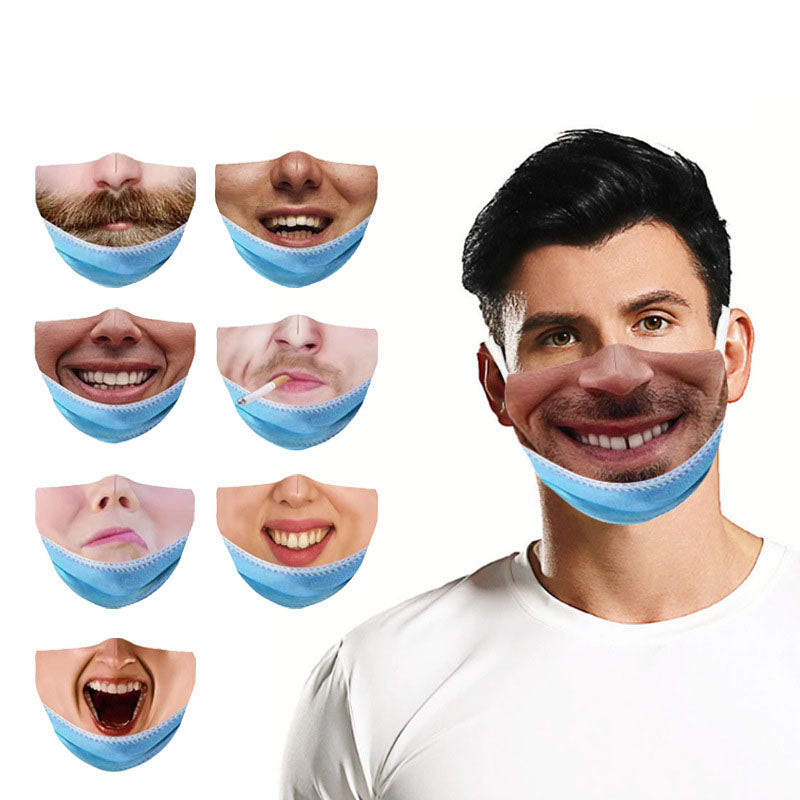 Halloween Simulation Face Mask Funny Printing Party Mask