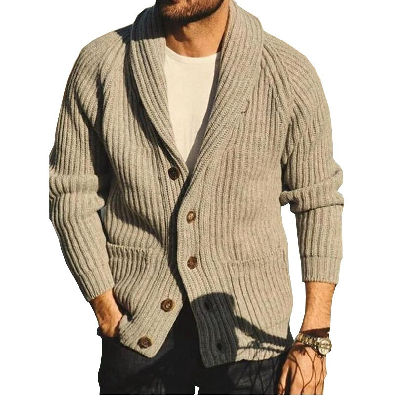 Men's Knit Casual Button Cardigan Jacket