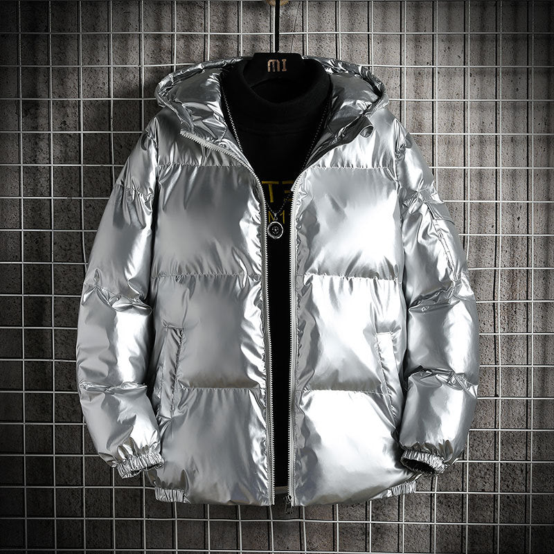 Men's Loose Thickened Shiny Casual Jacket