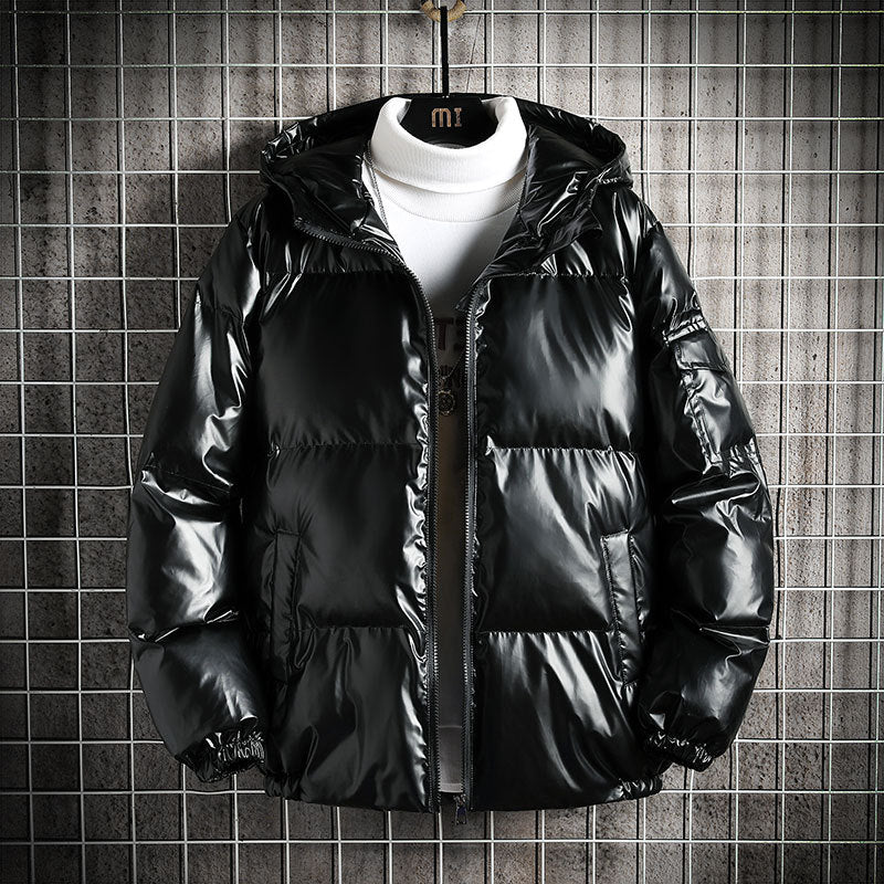 Men's Loose Thickened Shiny Casual Jacket