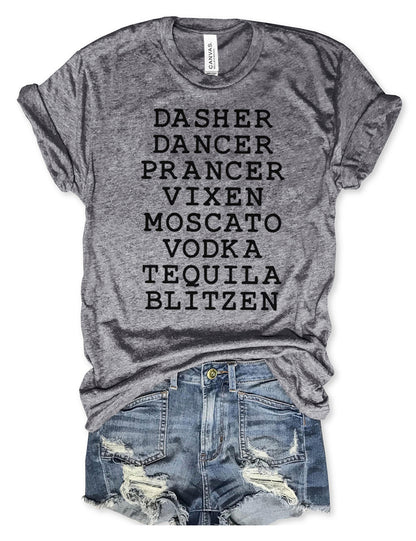 Women's Reindeer Alcohol Tee T-Shirt