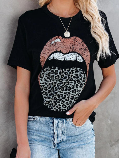 Leopard Lips Tongue Tee Women's T-Shirt