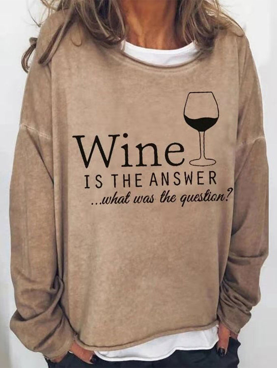 Wine Is The Answer What Was The Question Sweatshirt
