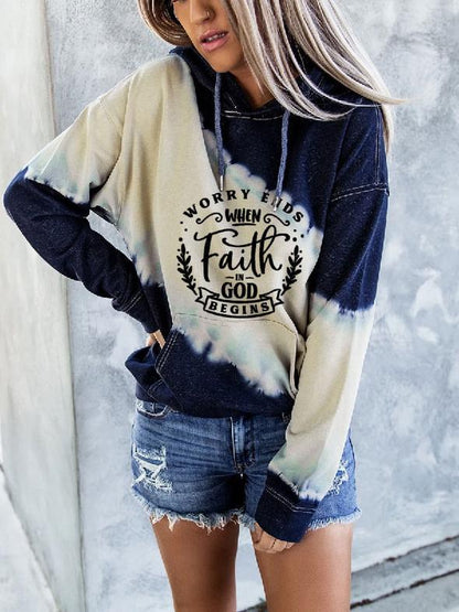 Worry Ends When Faith In God Begins Sweatshirt
