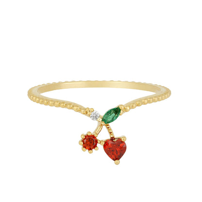 18k Gold Plated Exquisite Cherry Ring