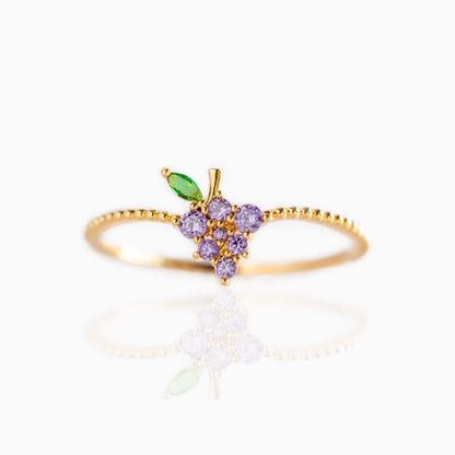 18k Gold Plated Ring Grape Ring
