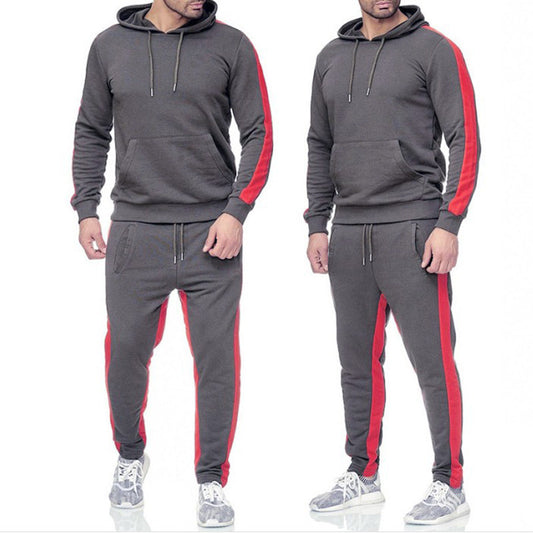 Mens Sports Long Sleeve Trousers Two Piece Set