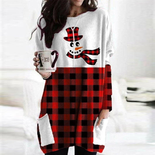 Women's Plaid Merry Christmas T-Shirt
