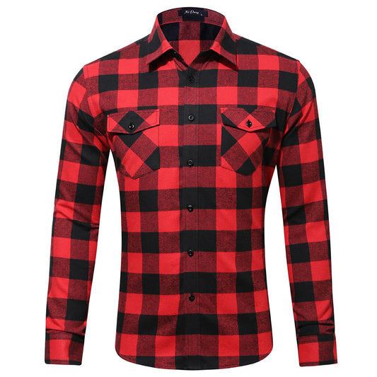 Plaid Flannel Shirt Jacket For Men