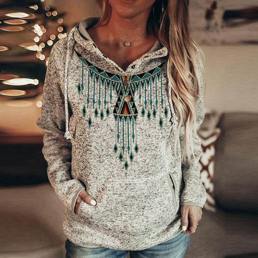 Ethnic Pattern Printed Women's Sweatshirt