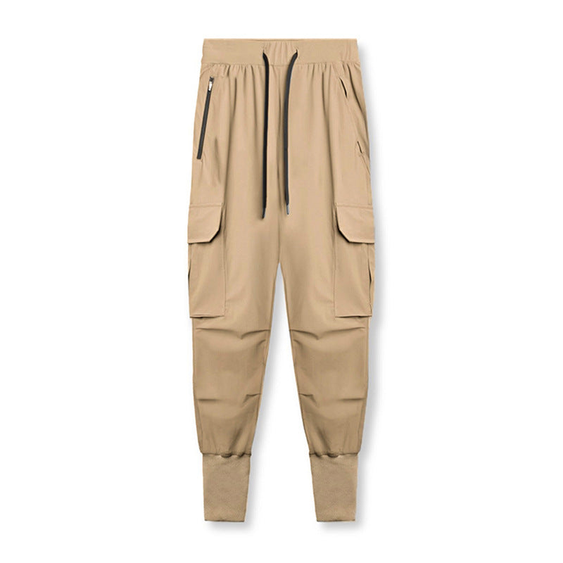 Men's Sports Trousers Multi Pocket Cargo Pants Threaded Foot Pants