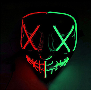 Halloween Clowing Cool Mask Flashing Blood Horror Thriller Flashing LED Mask
