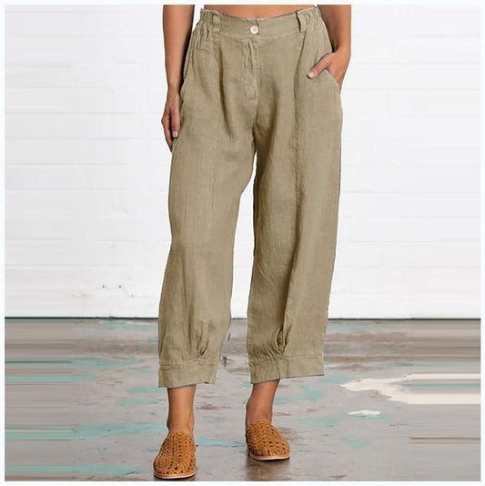 Women's Solid Color Cropped Slacks