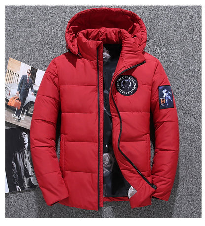 Men's Hooded Winter White Duck Down Padded Coat