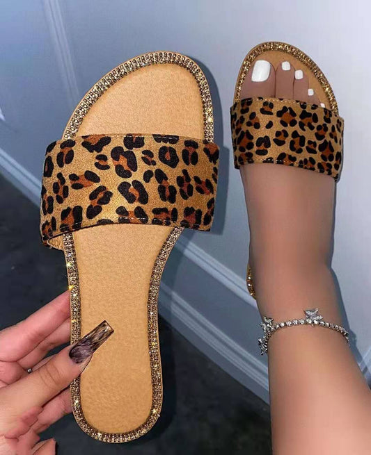 Women's Leopard Print Outdoor Slippers