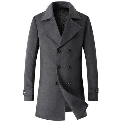 Men's Double Breasted Lapel Wool Jacket