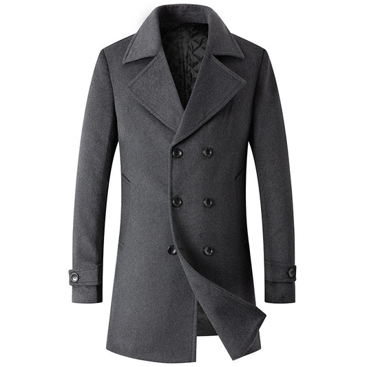 Men's Double Breasted Lapel Wool Jacket