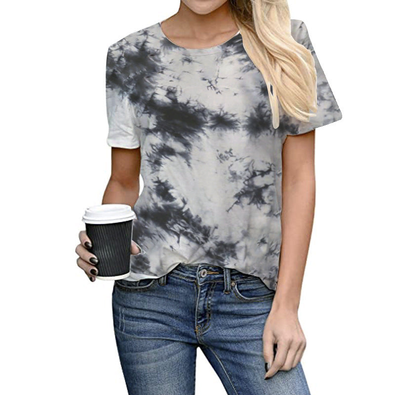 Women's Tie Dye Short Sleeve Casual T-Shirt