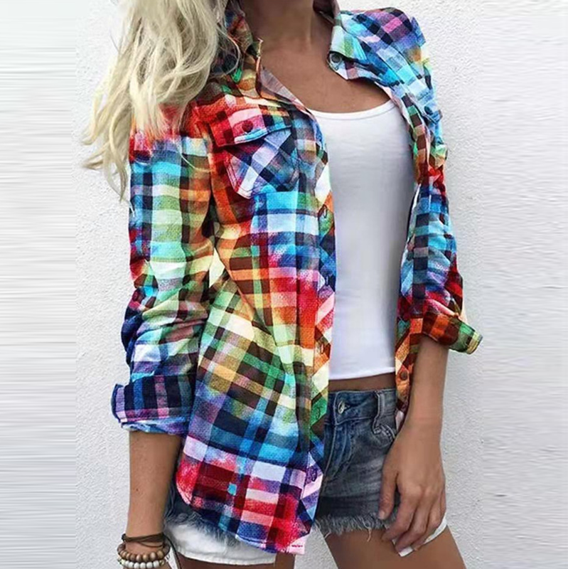 Check Cardigan Blouses For Women