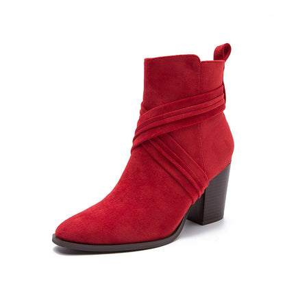 Women's Martin Boots Leather Fleece Boots