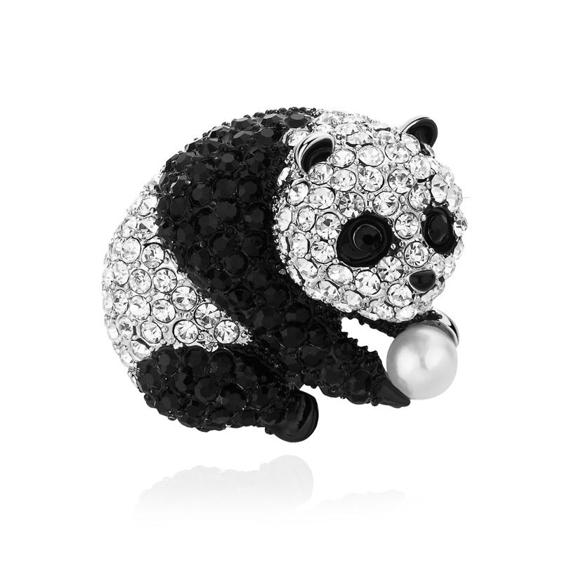 Rhinestone Panda Cartoon Brooch Gift Souvenir
