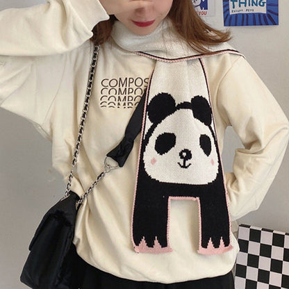 Winter Knitted Wool Panda Knitted Scarf