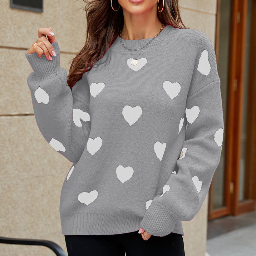 Women's Heart Knit Sweater